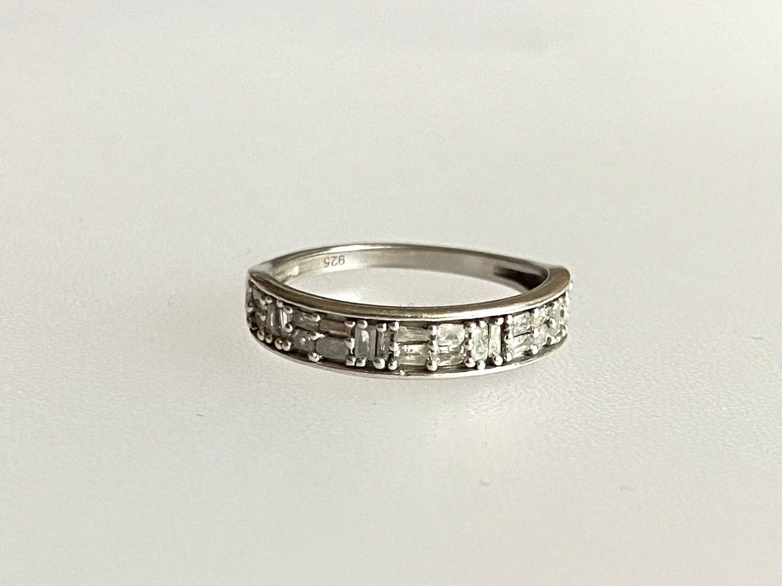 Ring vintage zilver diamant, Verzenden, Zo goed als nieuw, Met edelsteen, Zilver
