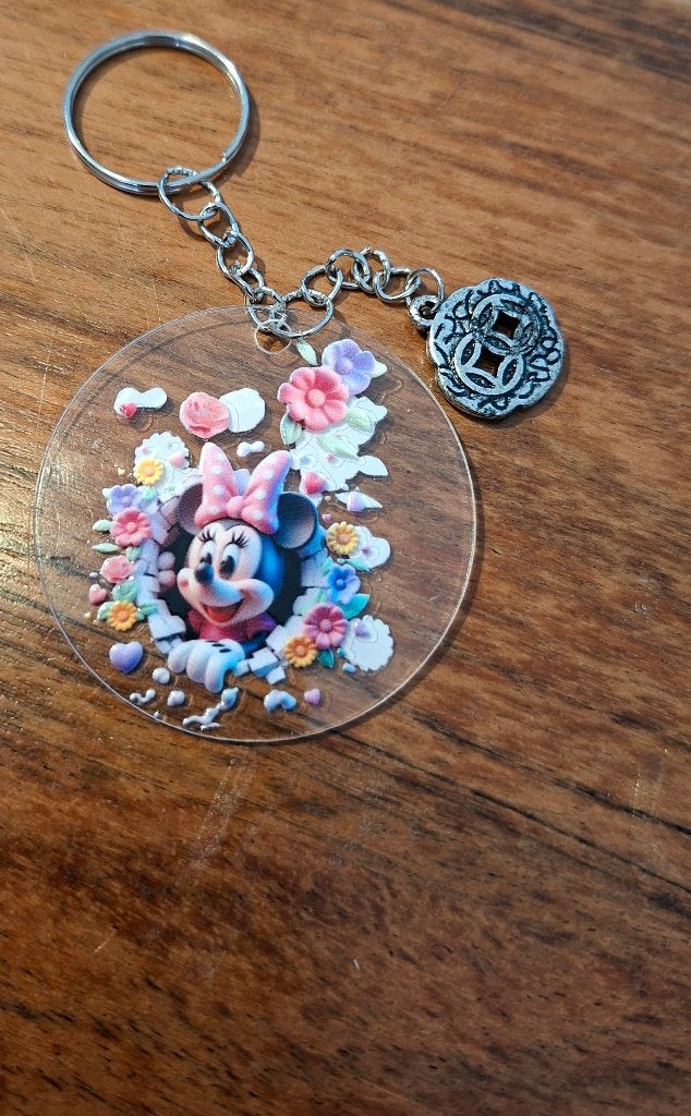 Zelfgemaakte Minnie Mouse sleutelhanger, Ophalen of Verzenden, Nieuw, Knuffel of Figuurtje