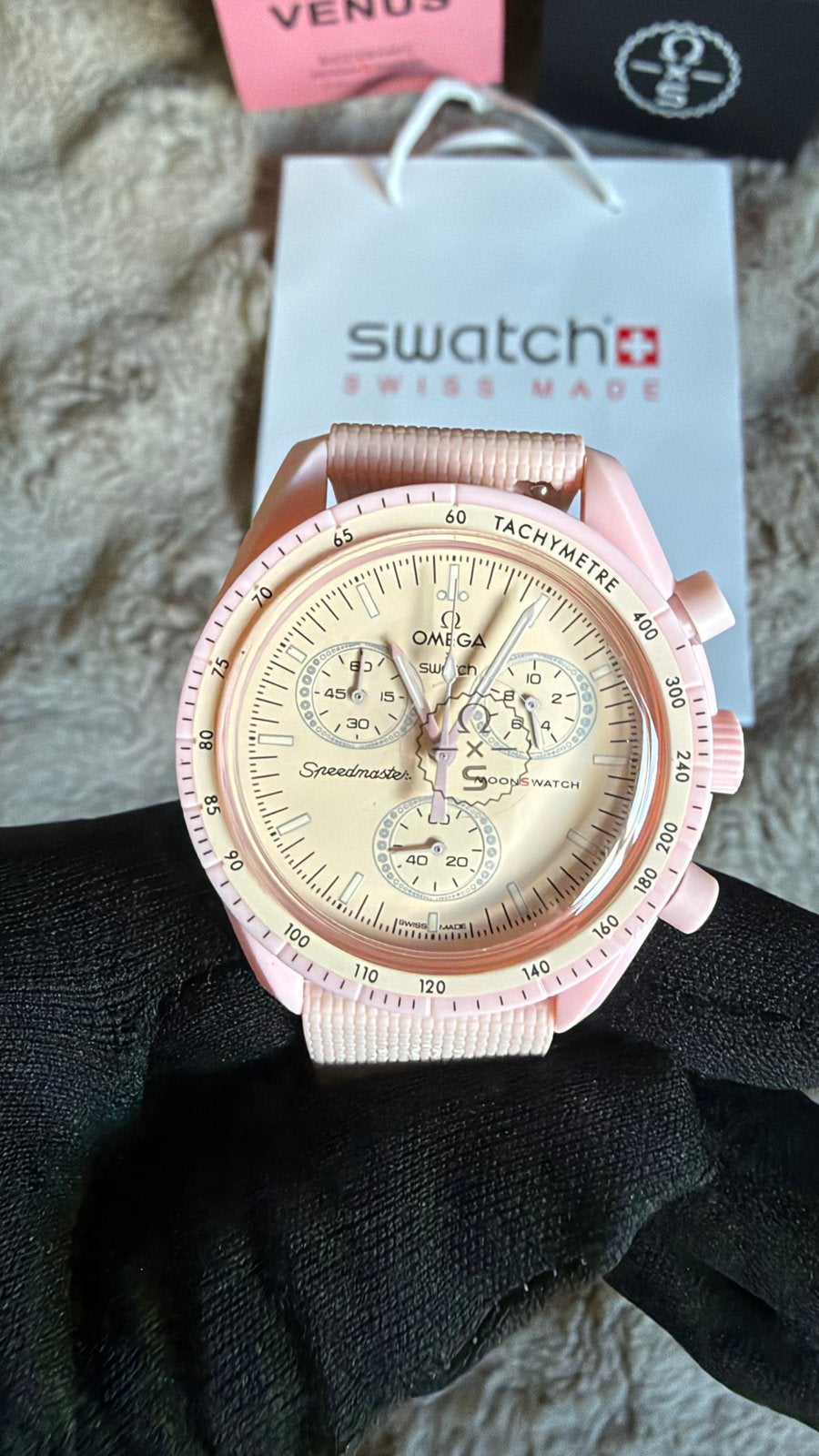 Omega swatch, Ophalen of Verzenden, Zo goed als nieuw, Kunststof, Swatch