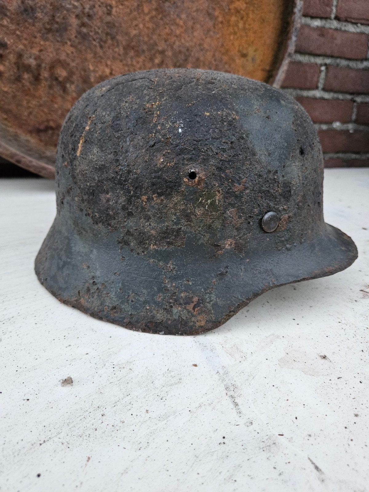 duitse m35 helm, Ophalen of Verzenden, Landmacht, Duitsland, Helm of Baret