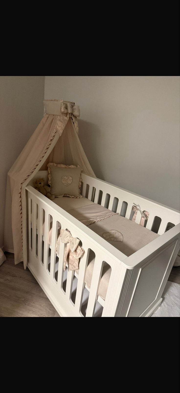 Aankleding babybed, Kinderen en Baby's, Overige merken, Jongetje of Meisje, Beige, Beddengoedset