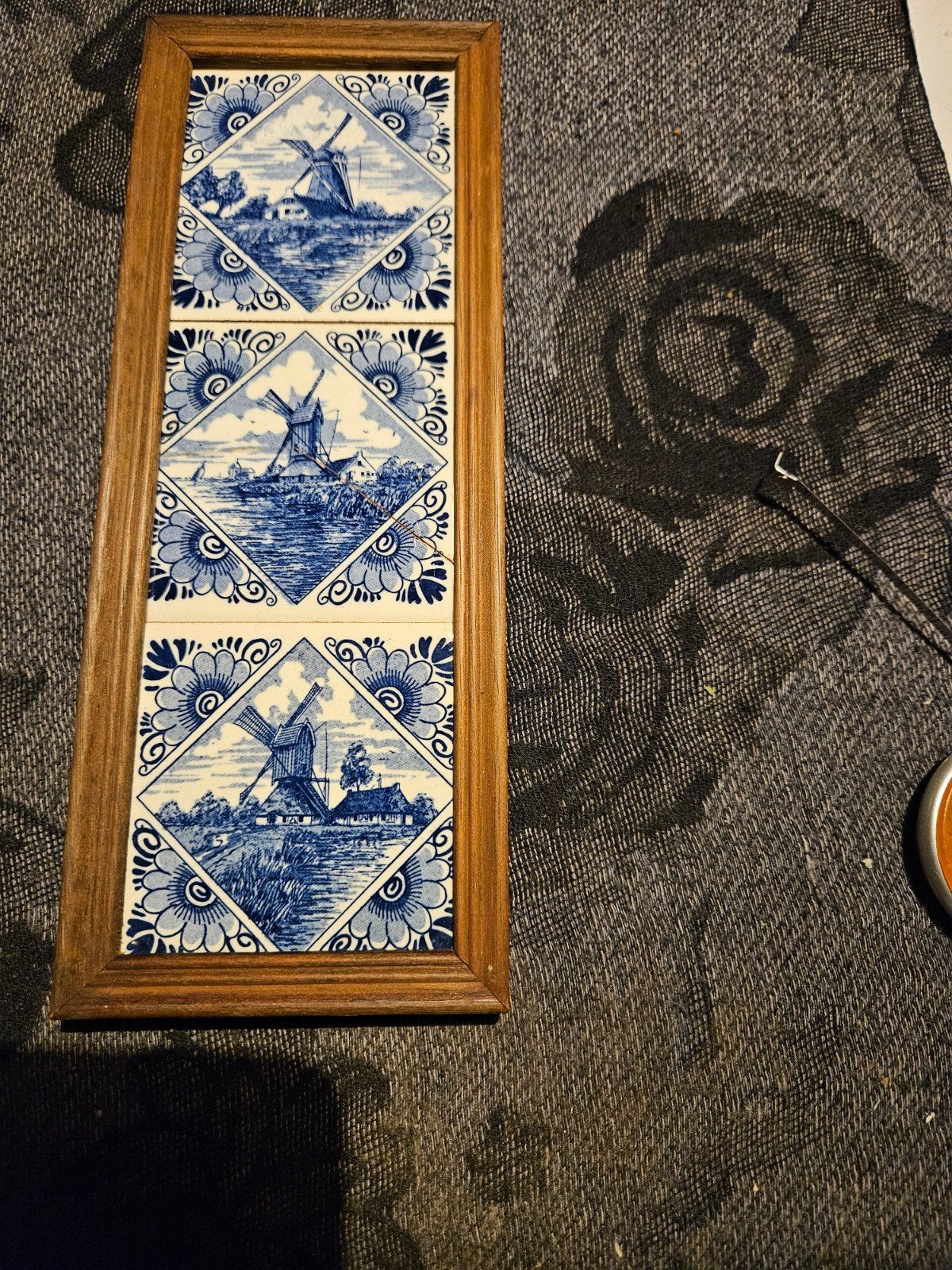 Delfts Blauw Tegeltableau met Molens, Ophalen