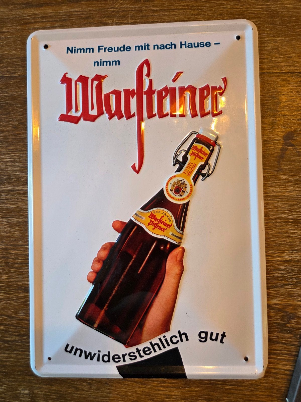 Warsteiner Reclamebord, Ophalen of Verzenden, Zo goed als nieuw, Reclamebord, Plaat of Schild