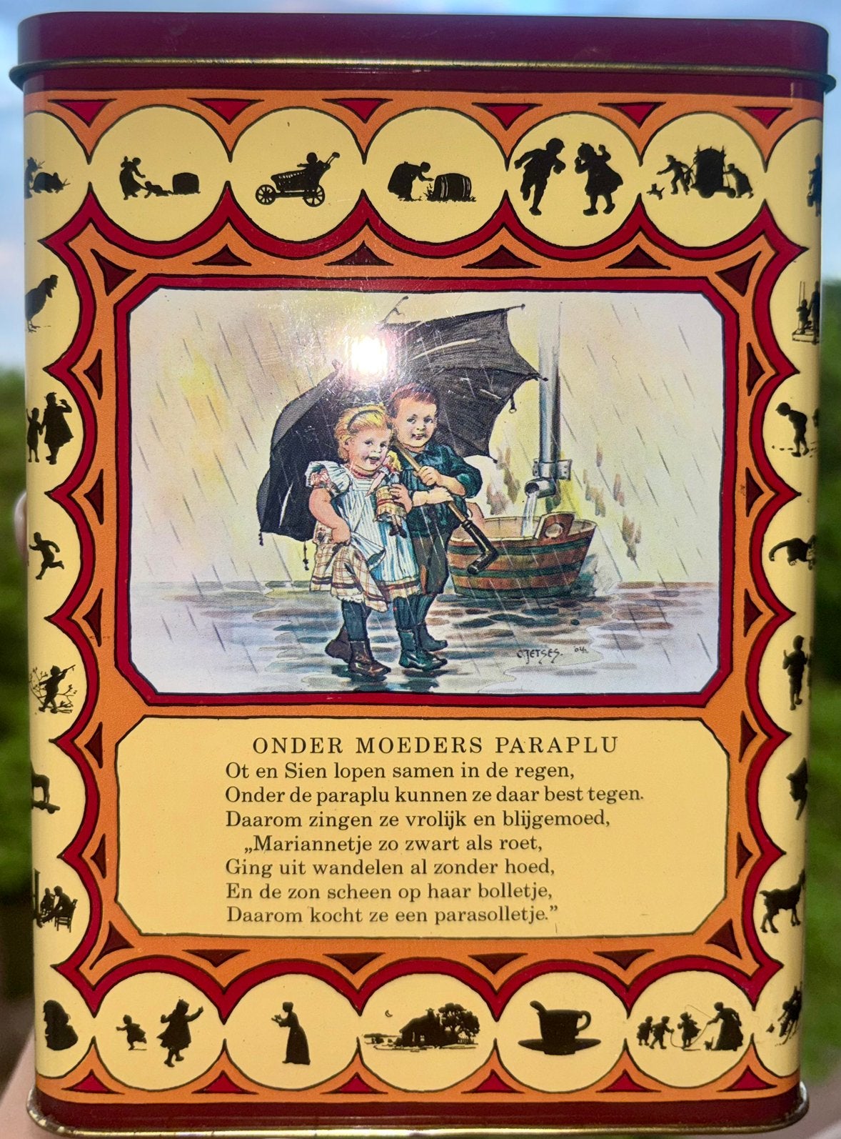Nostalgisch Ot en Sien Vintage bewaarblik 2, Verzamelen, Blikken, Verzenden, Gebruikt, Overige