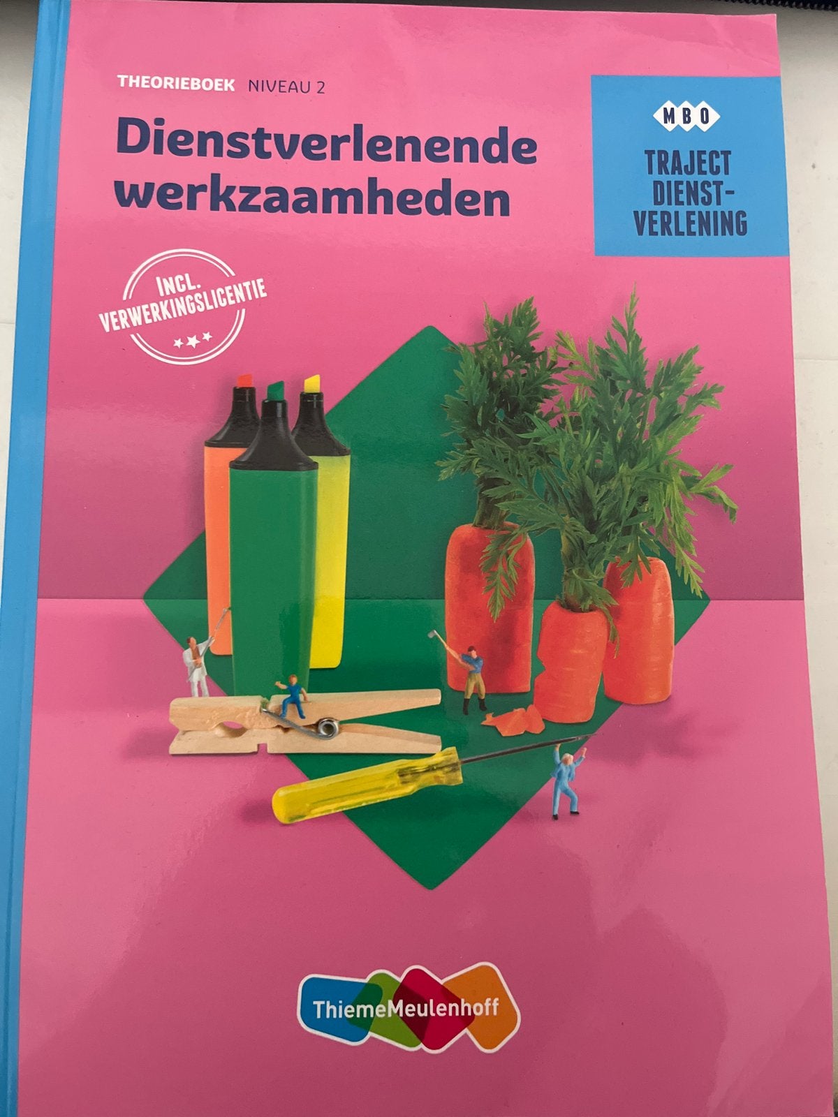Dienstverlenende werkzaamheden MBO Niveau 2 Theorieboek, Ophalen of Verzenden, Zo goed als nieuw, Overige niveaus, Overige vakken