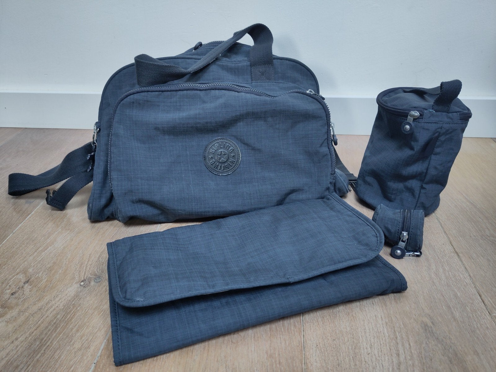 Kipling Luiertas met verschoonmatje, fles- en speentasje, Blauw, Schoudertas functie, Ophalen, Verzorgingstas