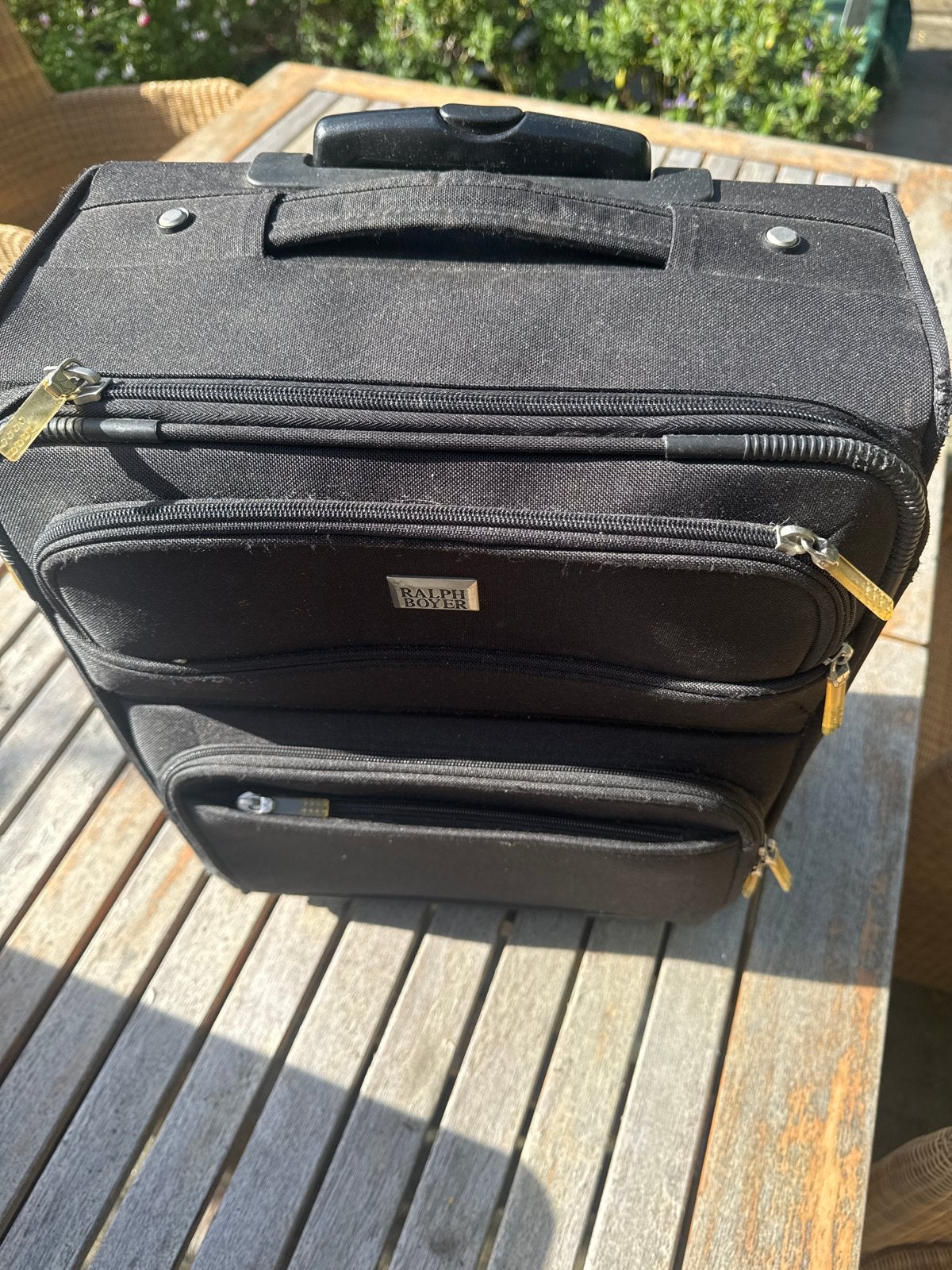 Ralph Lauren Zwarte Trolley Koffer - Handbagage, 40 tot 60 cm, 30 cm of meer, Gebruikt, Zwart