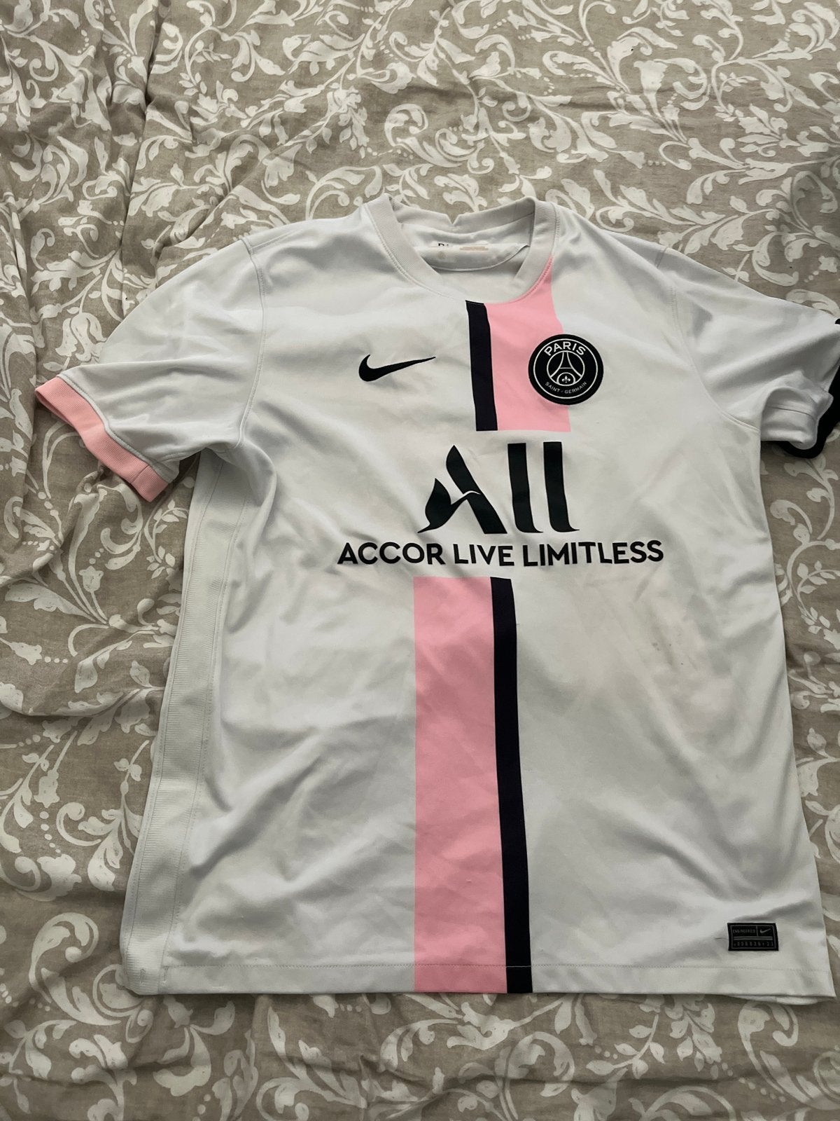 Paris Saint-Germain Thuisshirt 2021/2022 - Wit/Roze, Ophalen, Maat 52/54 (L), Wit, Voetbal