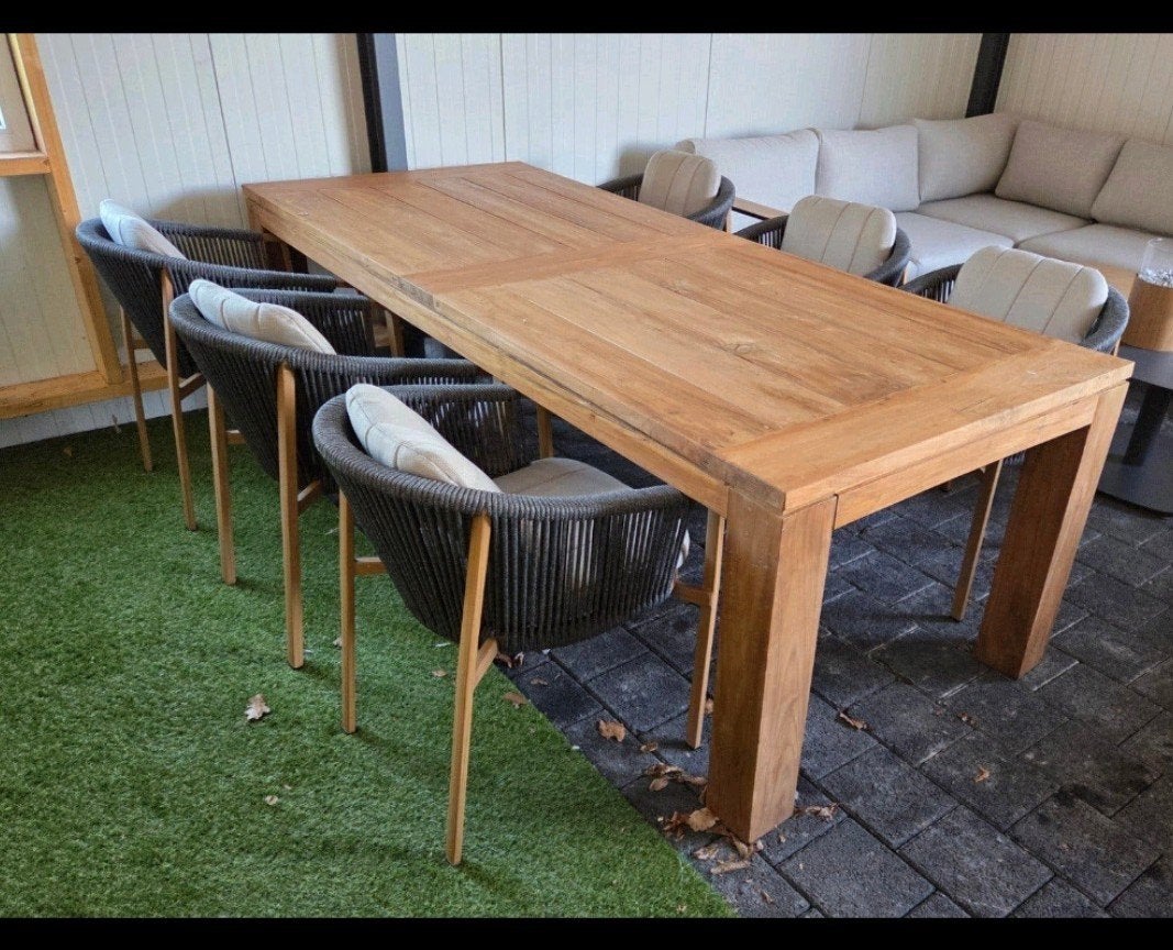 TEAK HOUTEN TAFEL 240X100CM VAN GARDEN IMPRESSIONS, Ophalen, Nieuw, Rechthoekig, Teakhout