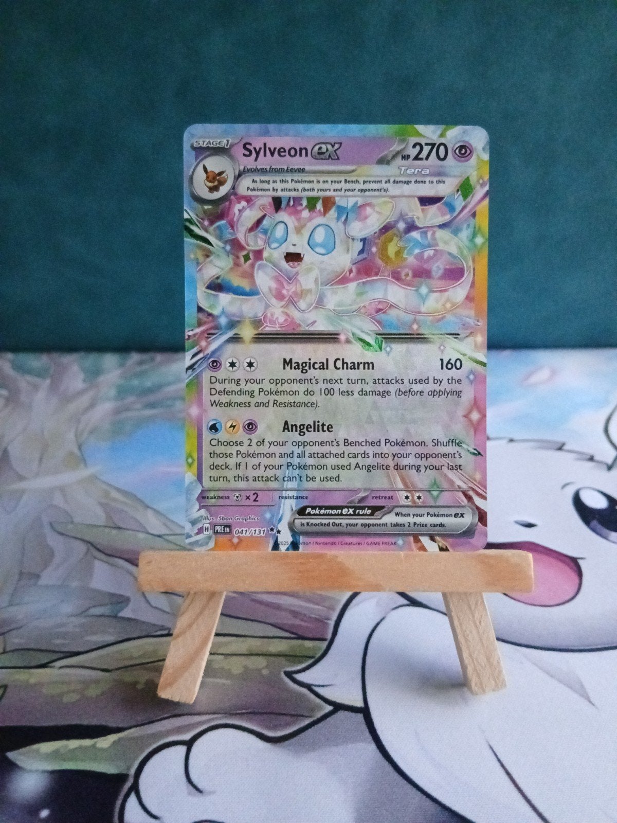 Sylveon Ex #041/131 Pokémon Prismatic Evolutions, Verzenden, Nieuw, Losse kaart, Foil