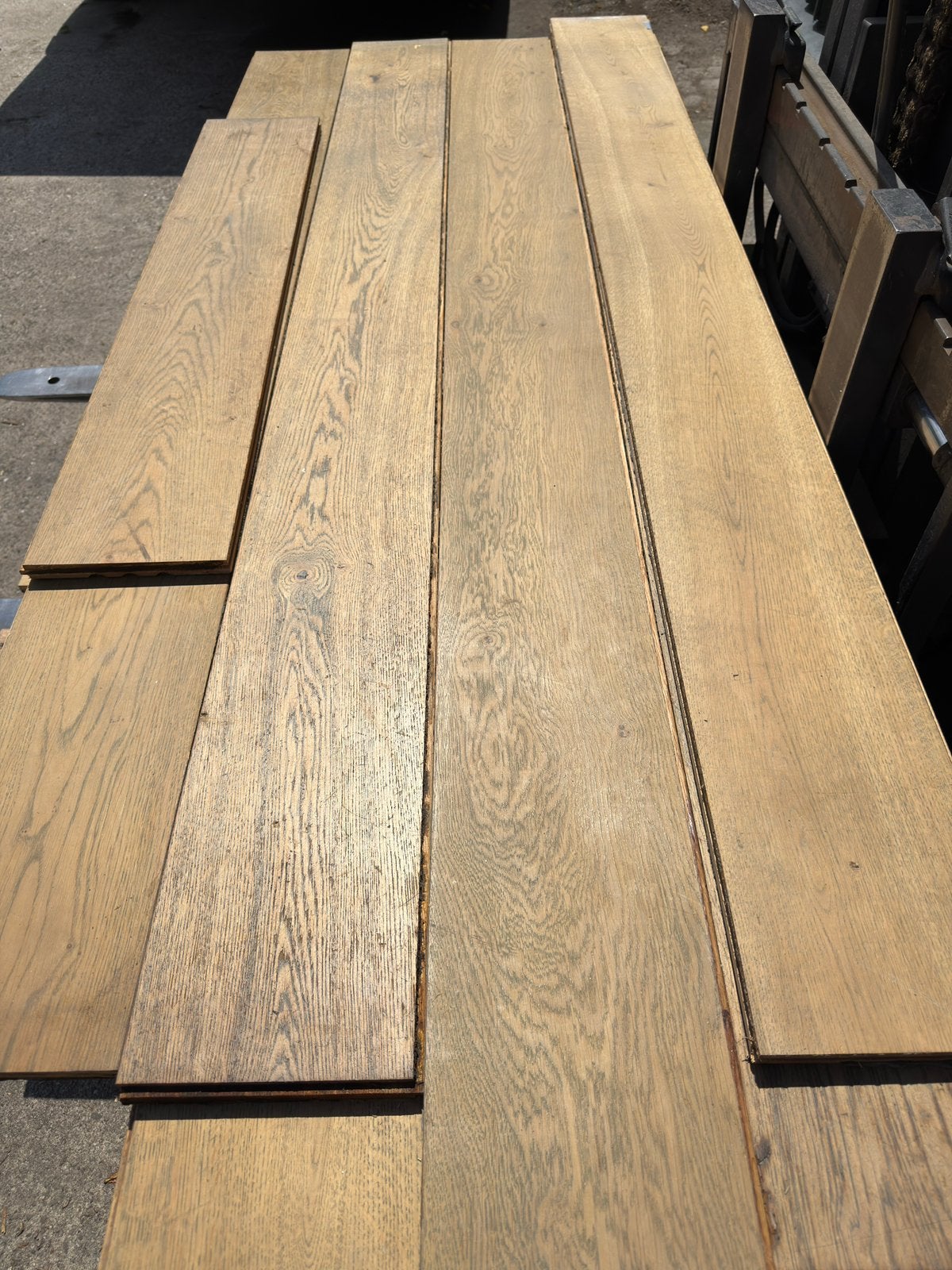 Eiken vloer 15 m2 massieve vloerdelen 19 cm breed 2 cm dik, Ophalen, Gebruikt, Vloerdelen of -planken, 10 m² of meer