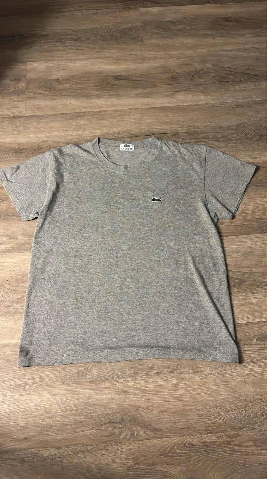 Lacoste grijs T-shirt maat L (valt als maat M/L ), Verzenden, Gedragen, Maat 48/50 (M), Grijs