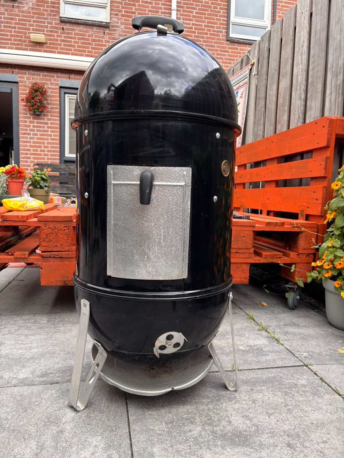 Weber smoker smokey mountain 47 cm, Ophalen, Zo goed als nieuw