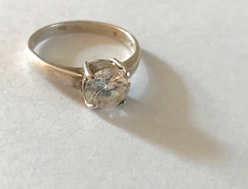 Mooie 925 Zilveren ring met zirkonia, maat 16, Sieraden, Tassen en Uiterlijk, Ringen, Verzenden, Dame of Heer, Met edelsteen, Zilver