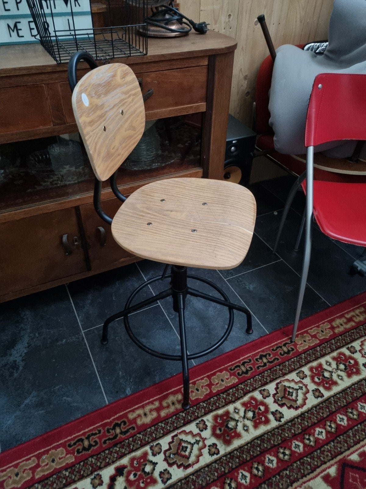 Vintage bureaustoel, Ophalen, Gebruikt, Zwart