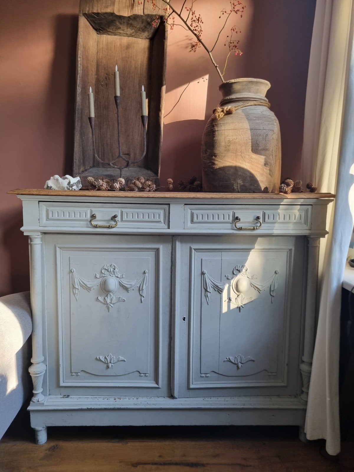 Oude Franse jachtkast, Ophalen, Gebruikt, 100 tot 150 cm, Landelijk, klassiek, brocante