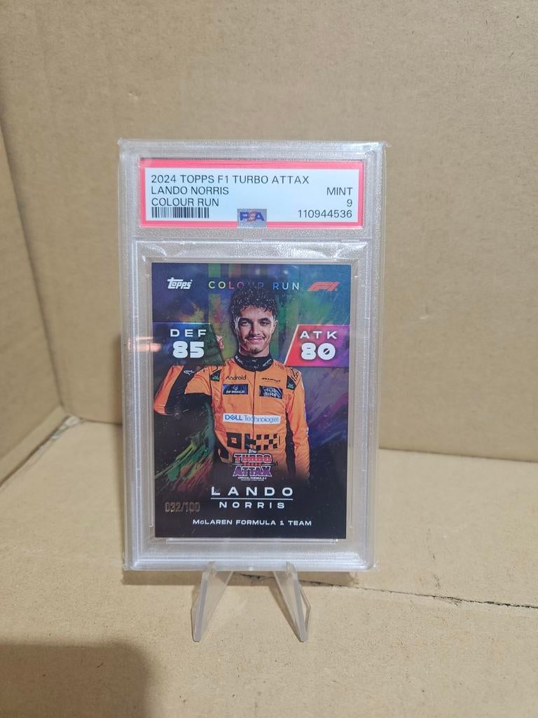 Psa 9 lando norris 2024 topps turbo attax f1 32/100 mclaren, Ophalen of Verzenden, Nieuw, Plaatje