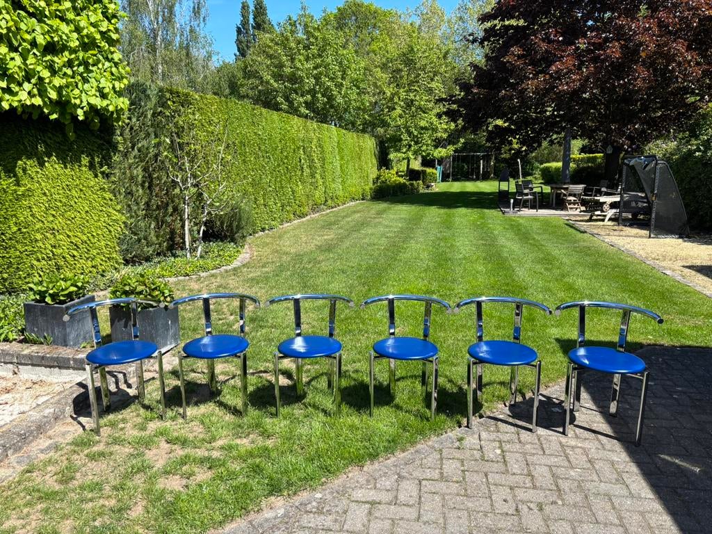 💙 Italiaanse vintage design stoelen, Huis en Inrichting, Ophalen, Zo goed als nieuw, Vijf, Zes of meer stoelen