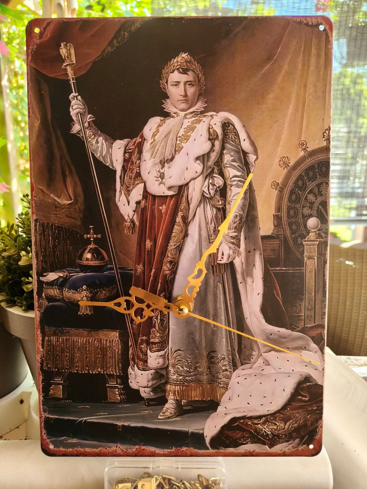 Wandklok Napoleon Bonaparte Schilderij Stijl, Ophalen of Verzenden