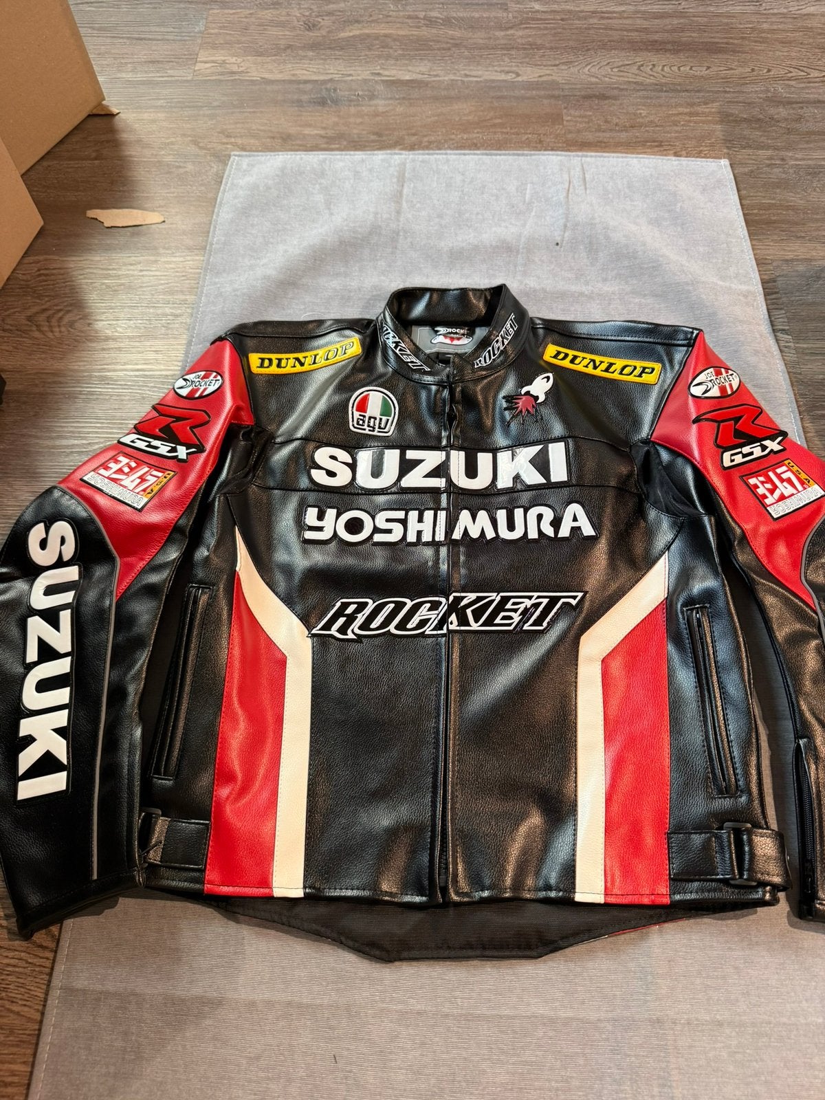 Suzuki Yoshimura Motorjas (Maat L) Vintage zwart, Ophalen of Verzenden, Zo goed als nieuw, Maat 52/54 (L), Zwart