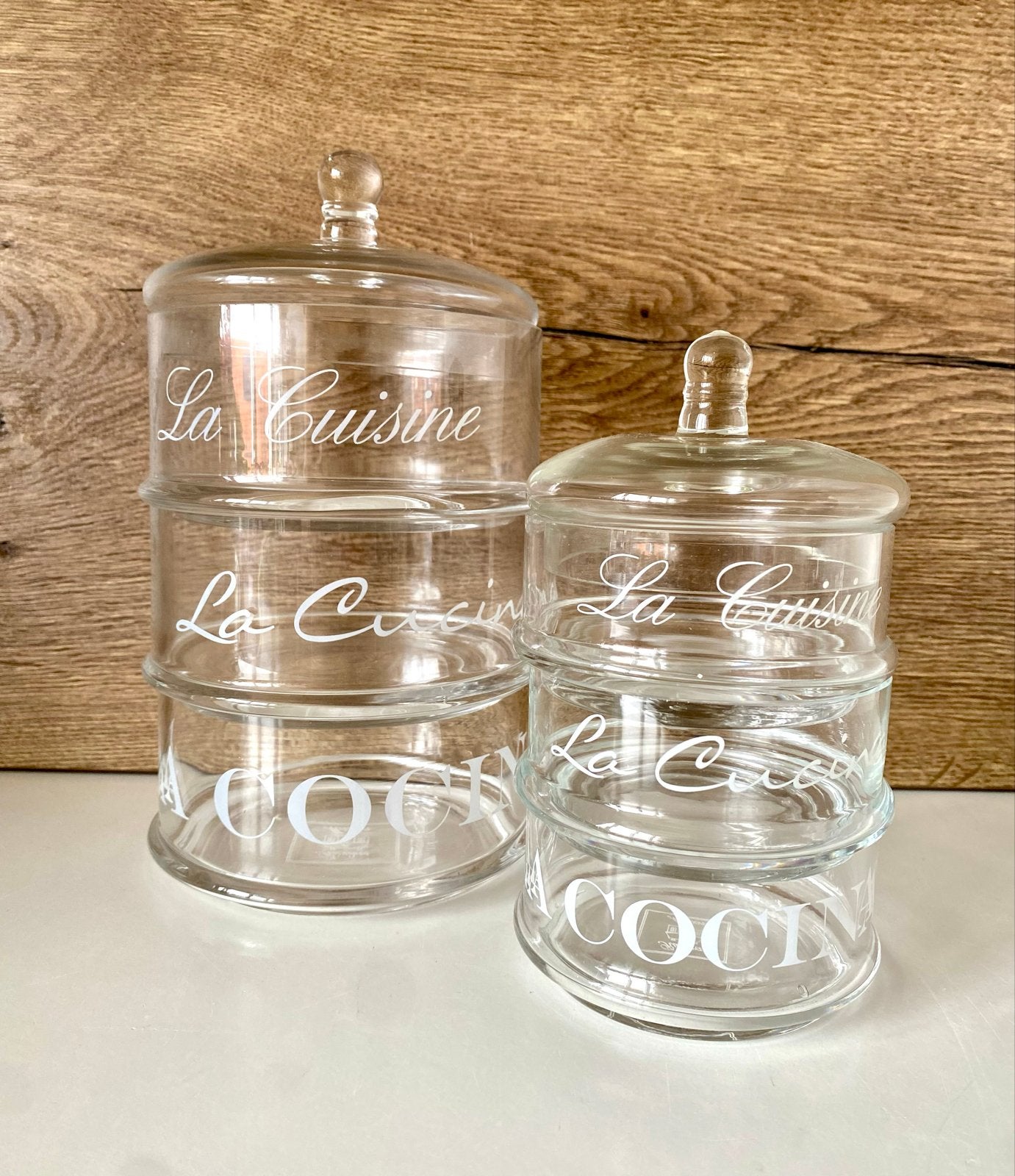 Riviera Maison Glazen voorraadpotten Set van 2, Ophalen of Verzenden, Voorraadpot, Overige merken, Glas