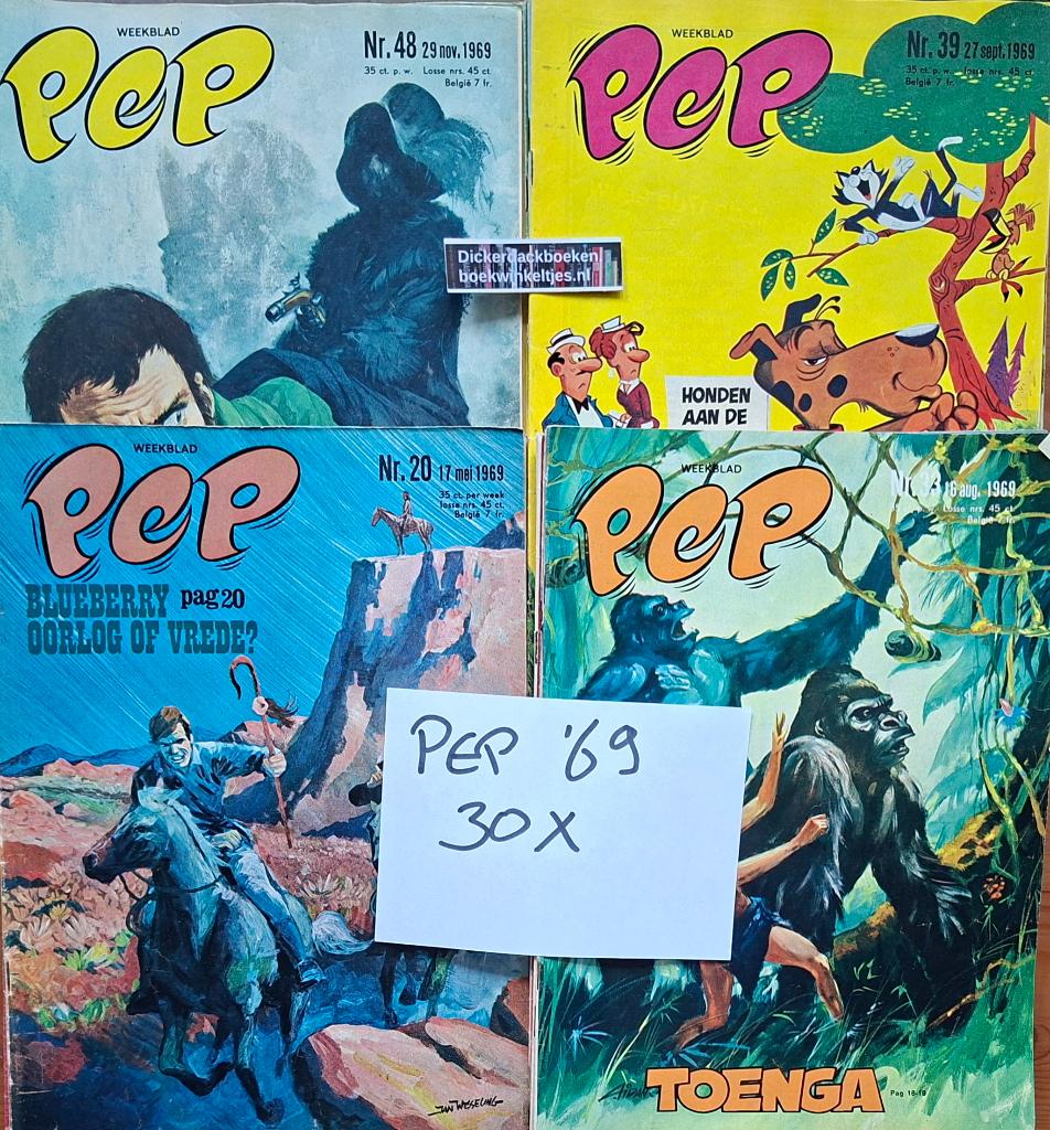 Stripweekblad PEP, 30x jaargang 1969, Boeken, Stripboeken, Gelezen, Diverse auteurs, Ophalen of Verzenden, Meerdere stripboeken