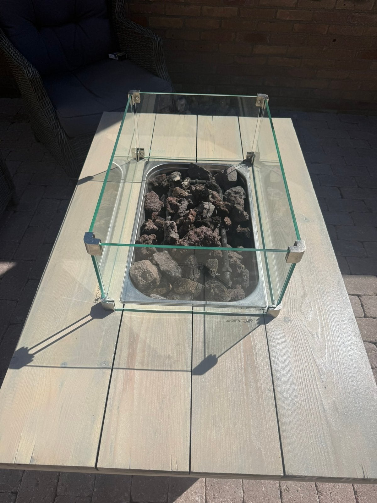 Luxe cosi vuurtafel, Tuin en Terras, Ophalen, Zo goed als nieuw