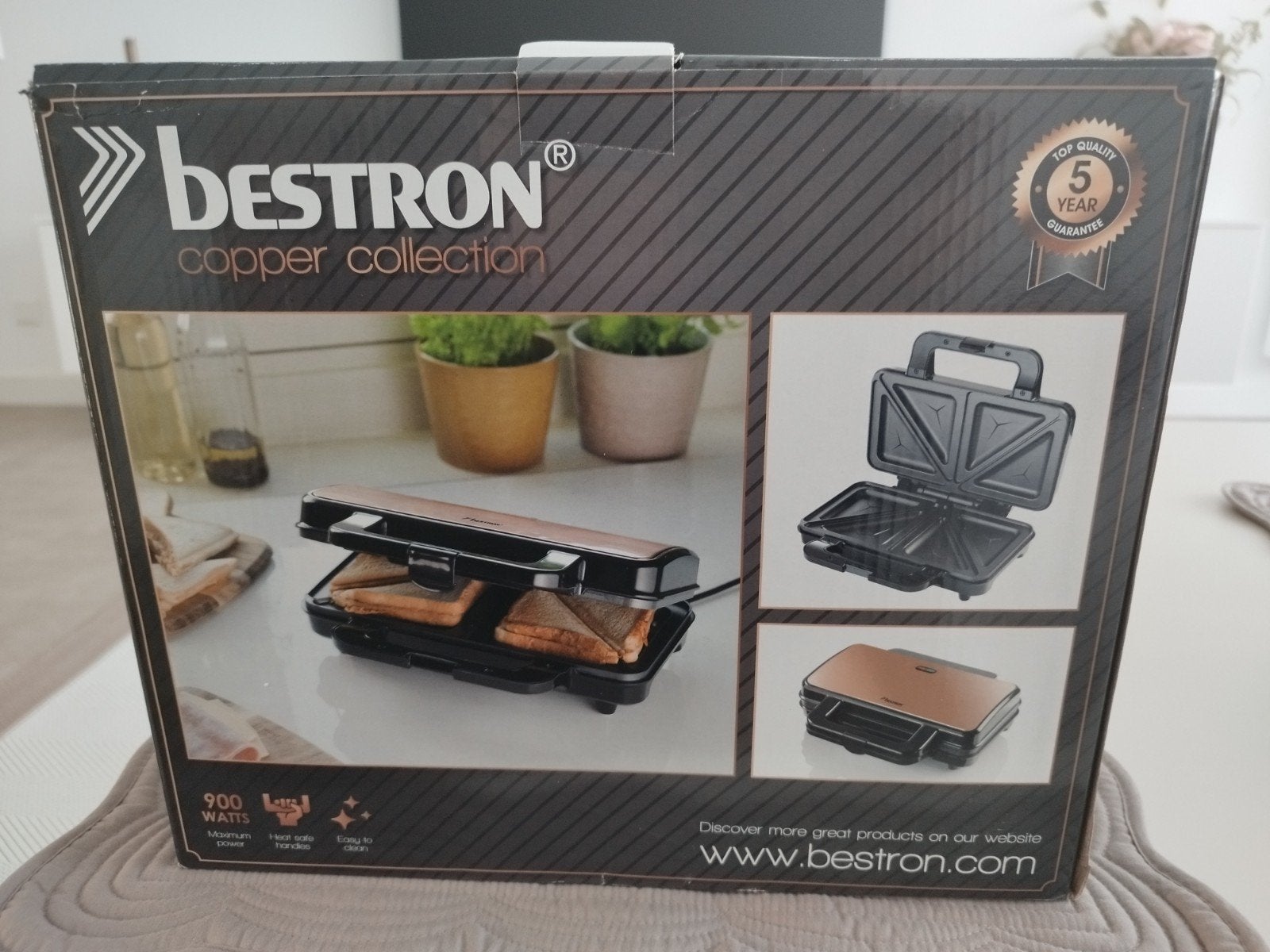 Bestron tostie apparaat  ASM90XLCO nieuw in doos, Ophalen, Nieuw