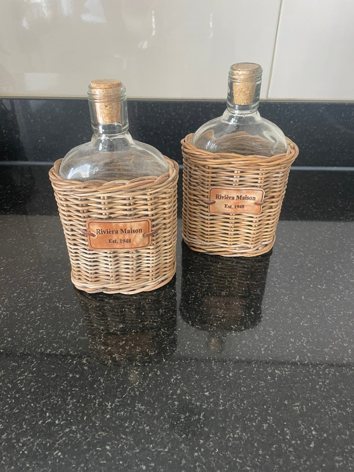 Leuke rattan sierflesjes Riviera Maison/ per stuk €10,00, Ophalen of Verzenden, Zo goed als nieuw