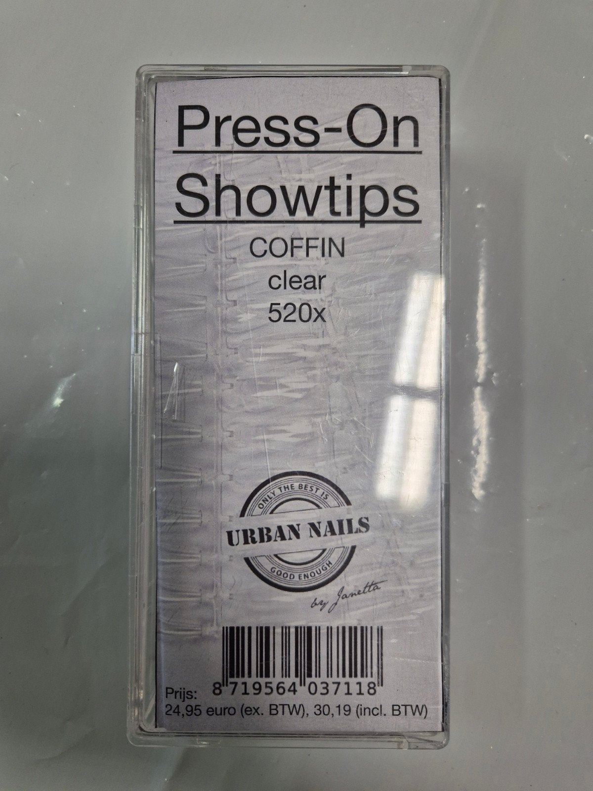 Nieuw Urban Nails press on showtips coffin clear 520stuks, Overige kleuren, Nieuw, Ophalen of Verzenden, Handen en Nagels
