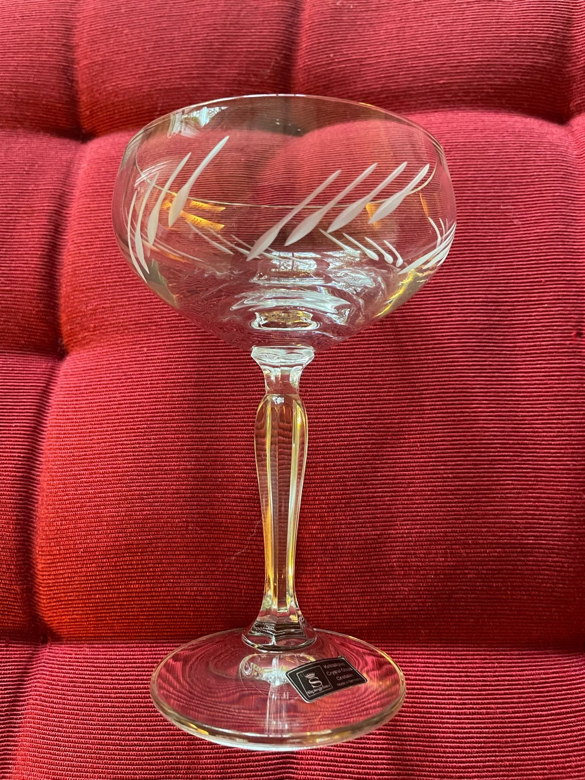 Elegante Spiegelau kristallen wijnglas met gravure, Antiek en Kunst, Ophalen