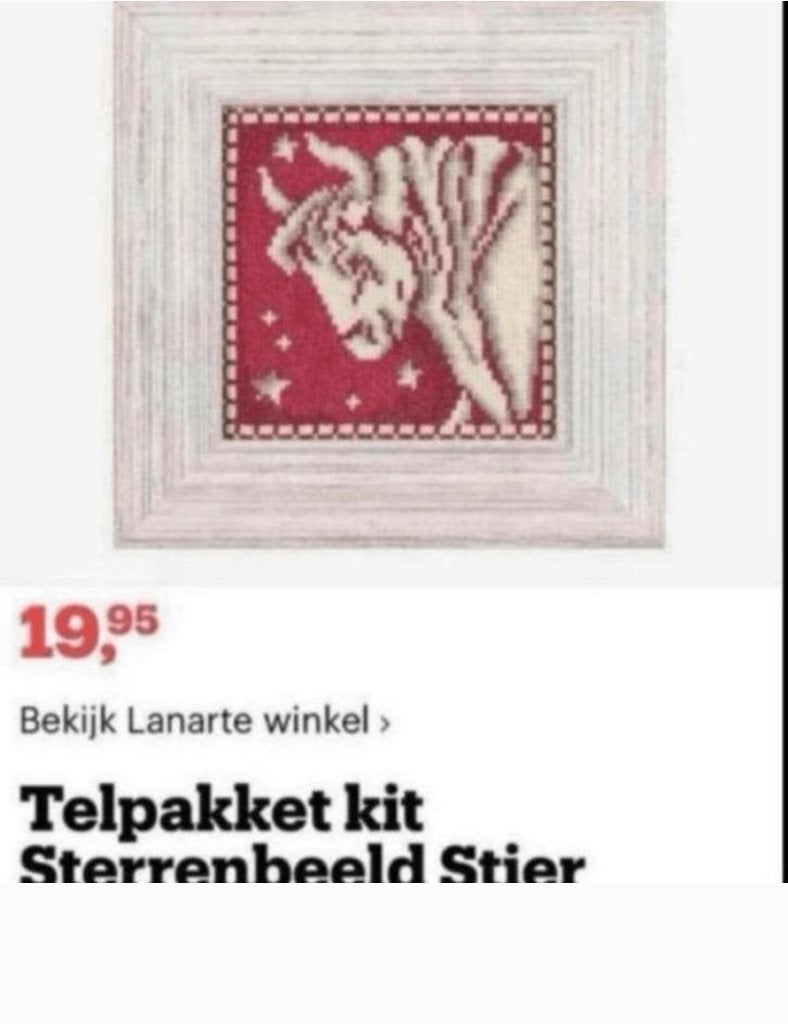 BORDUURPAKKET LANARTE STERRENBEELDEN DIVERS, Hobby en Vrije tijd, Borduren en Borduurmachines, Verzenden, Nieuw, Handborduren