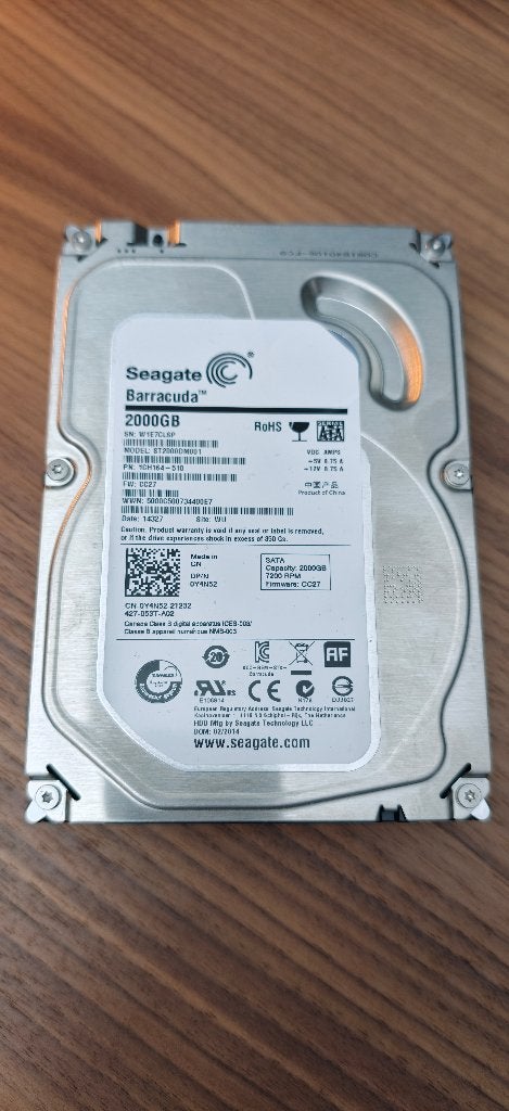 Seagate Barracuda 2TB HDD, Intern, 2TB, Ophalen of Verzenden, Zo goed als nieuw