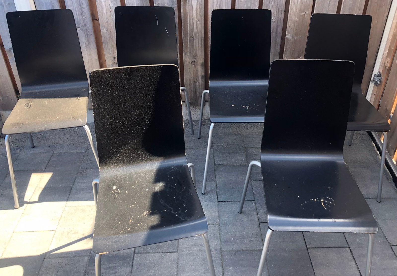 6 STUKS IKEA MARTIN KEUKENSTOELEN, Ophalen, Gebruikt, Zwart, Tijdloos