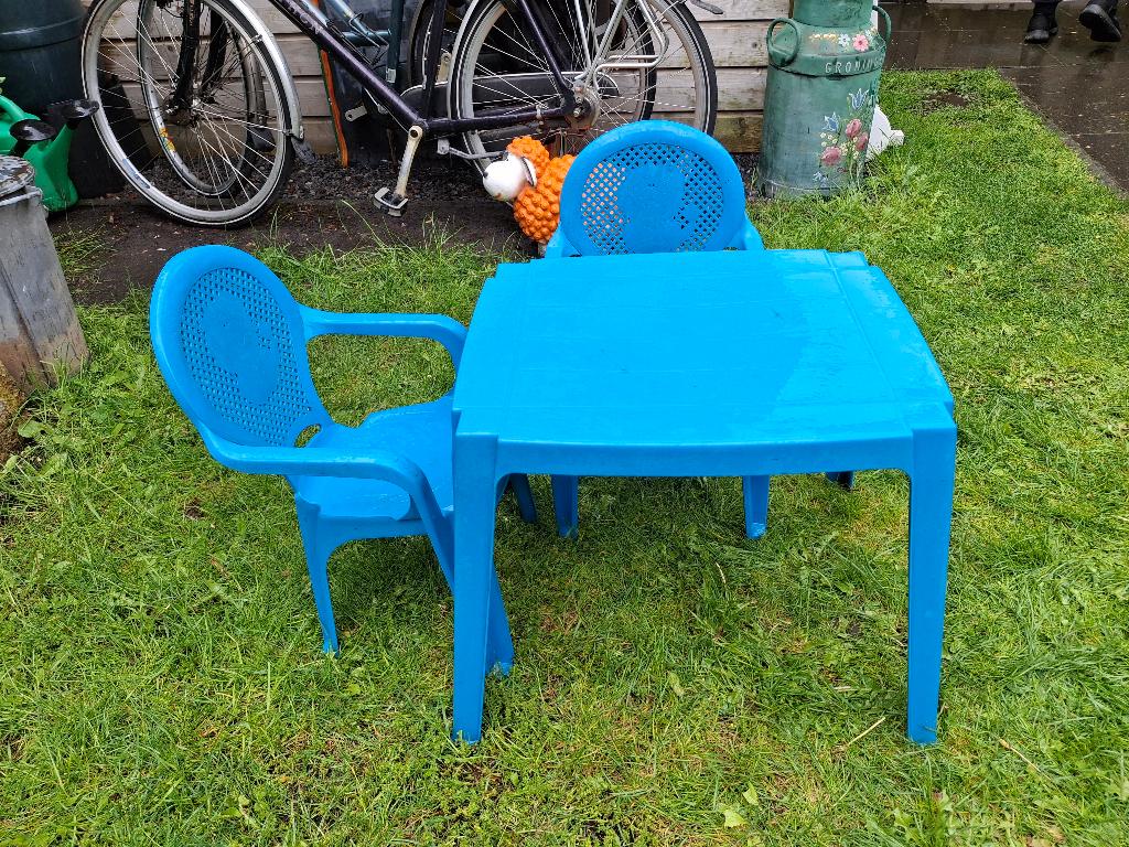 Kinder tuinset, Tuin en Terras, Tuinstoelen, Ophalen, Gebruikt, Kunststof
