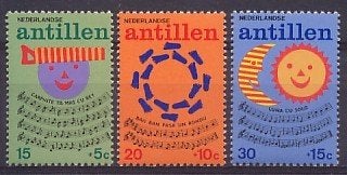 Nederlandse Antillen 497/9 postfris Kinderpostzegels 1974, Ophalen of Verzenden, Postfris