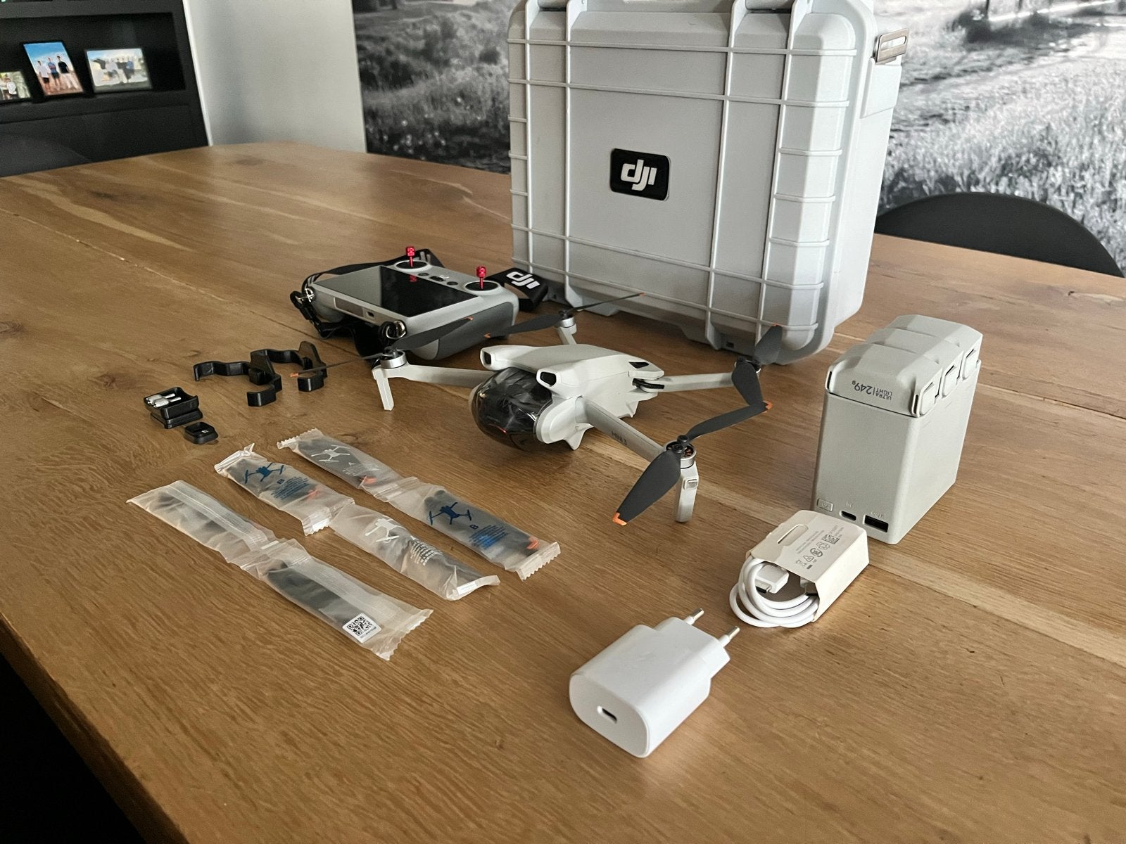DJI Mini 3 Fly More Combo met RC Controller, Ophalen, 30 tot 45 minuten, Cameradrone, Extra accu('s)