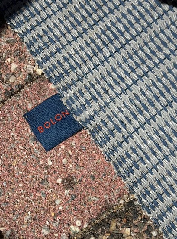 Blauw grijs Bolon vloerkleed voor de camping - 250x500 cm, Ophalen of Verzenden, Gebruikt