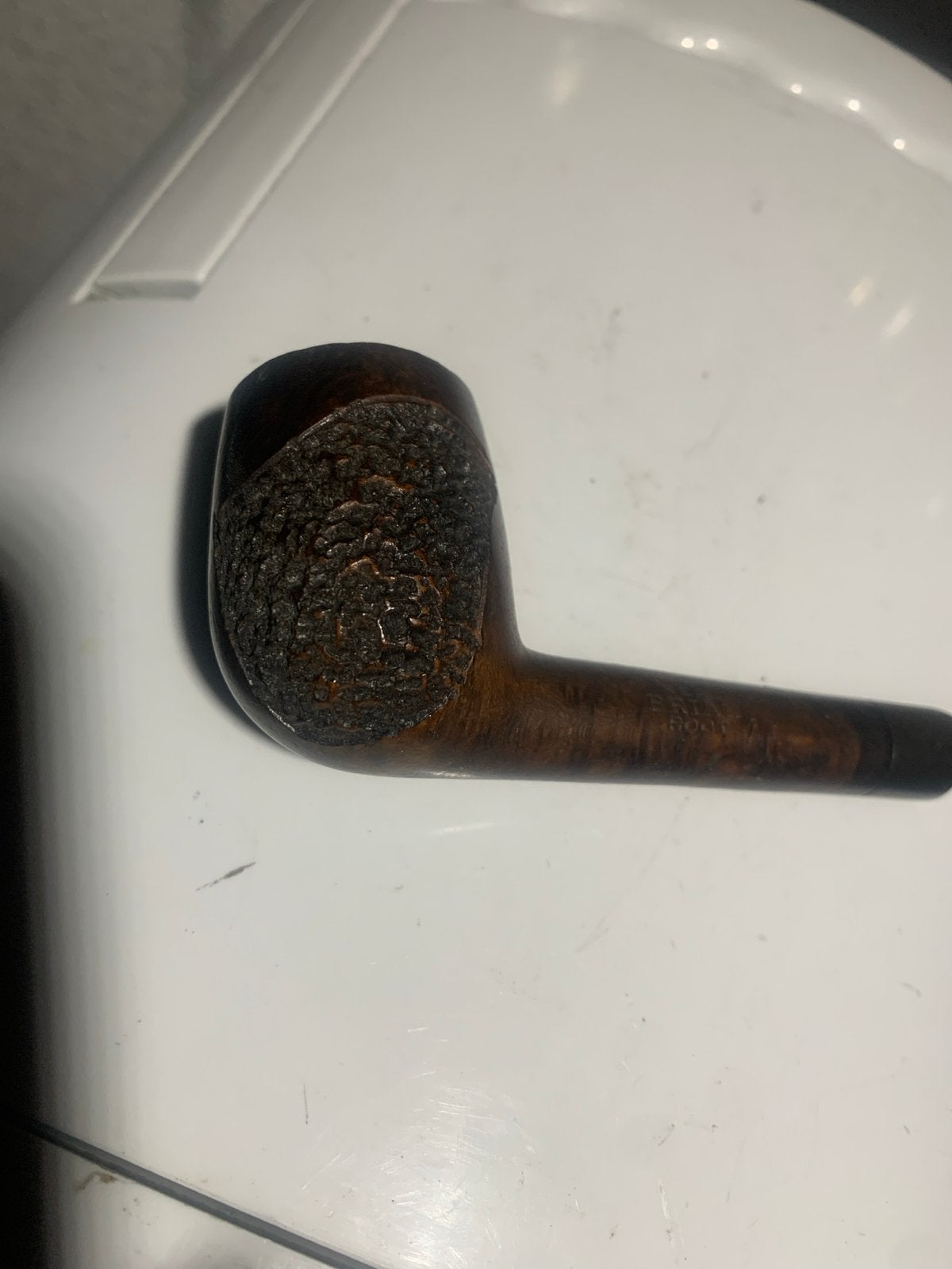 Vintage houten pijp met textuur REAL BRIAR, Verzamelen, Ophalen of Verzenden, Gebruikt, (Water)pijp