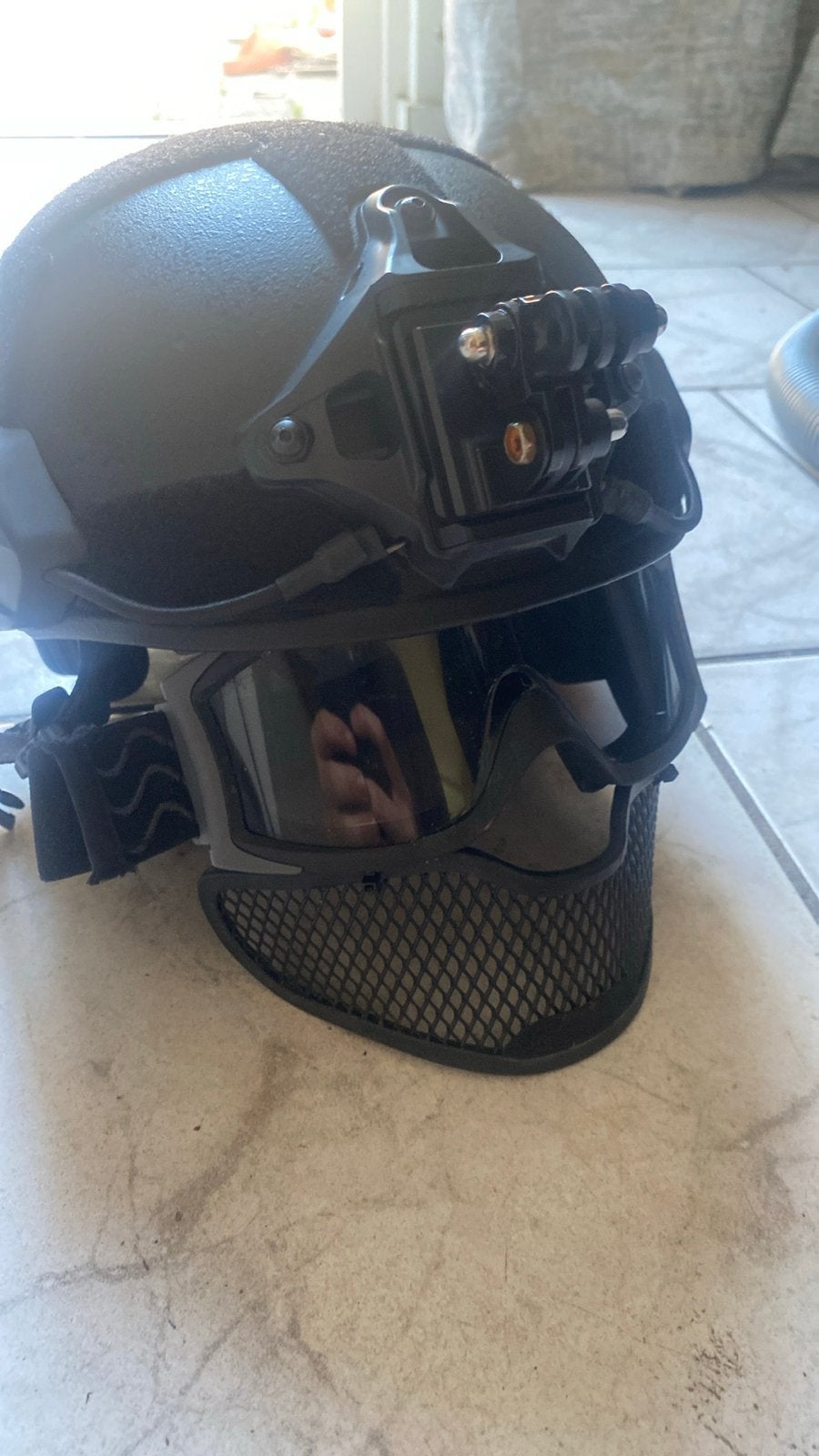 MTEK Airsoft Helm met Goggles en Novritsch Accessoires, Ophalen, Zo goed als nieuw