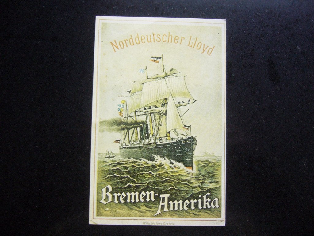 NORDDEUTSCHER LIOYD  = BREMEN AMERIKA   POST CARD, Ophalen of Verzenden, 1920 tot 1940, Ongelopen, Duitsland