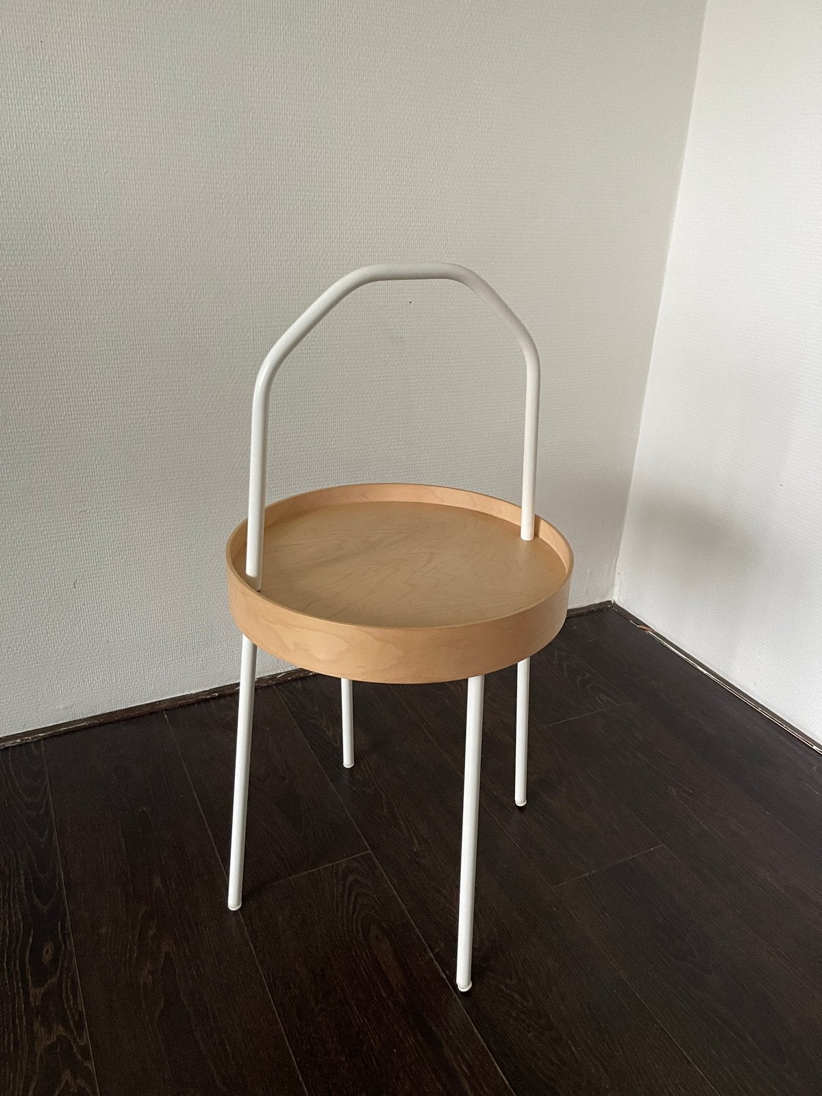 IKEA BURVIK bijzettafel, wit, 38 cm, Minder dan 55 cm, Rond, Zo goed als nieuw, Hout