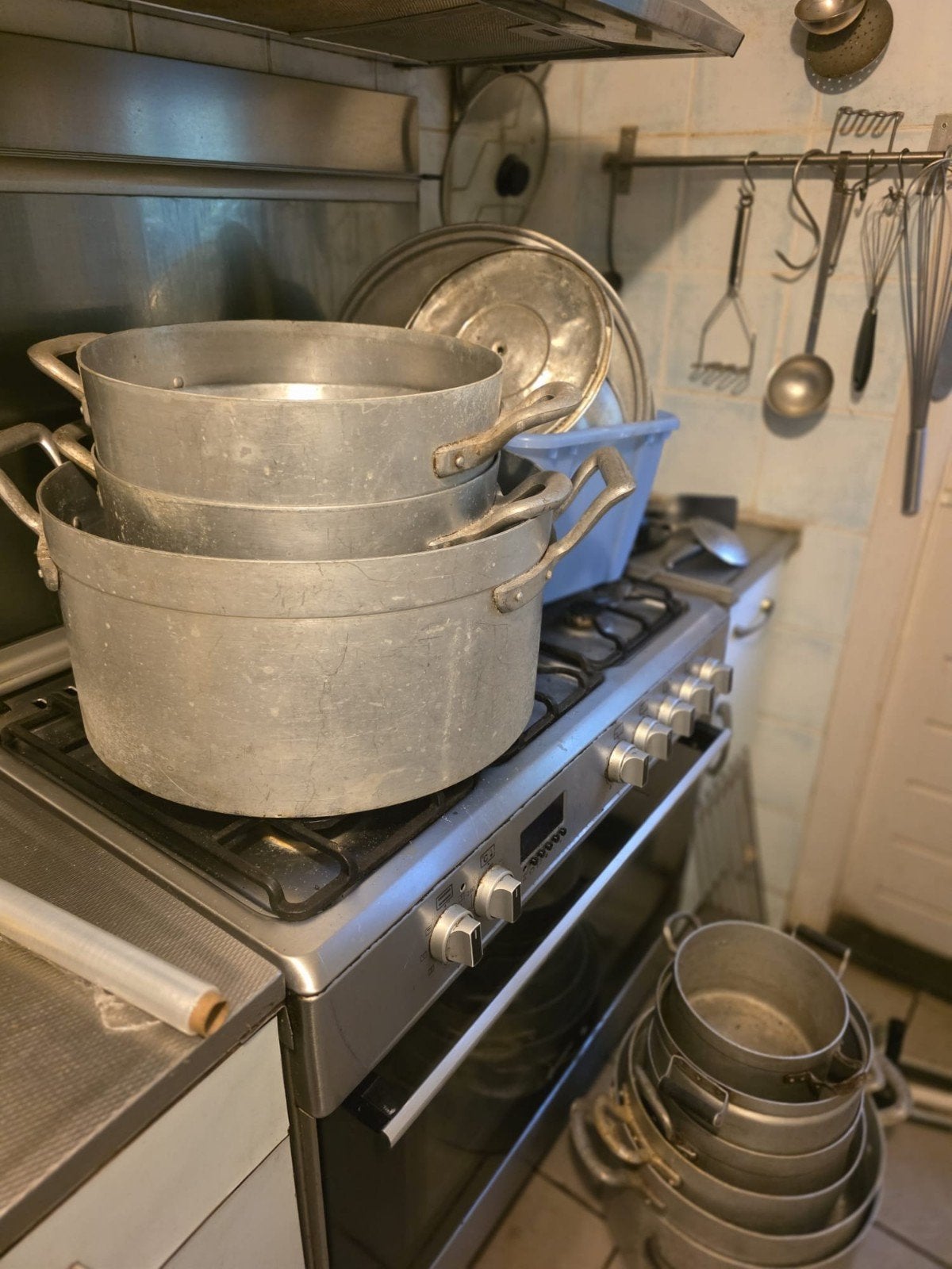 Grote partij aluminium horecapannen - diverse maten, Ophalen of Verzenden, Gebruikt
