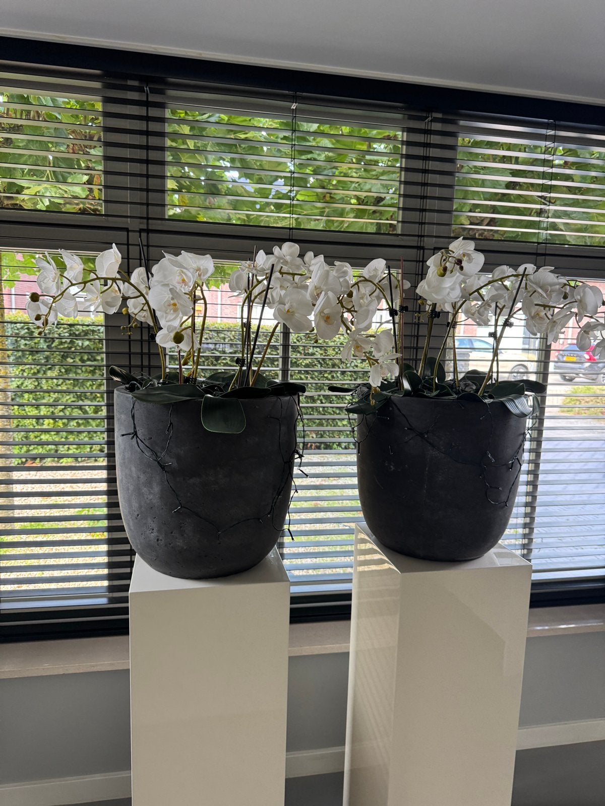 Orchideeën 13 stuks kunst incl blad, Ophalen of Verzenden, Zo goed als nieuw, Kunstbloem, Wit