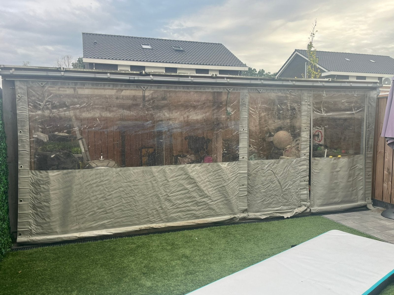 Zeil voor overkapping, Ophalen, Gebruikt, Veranda