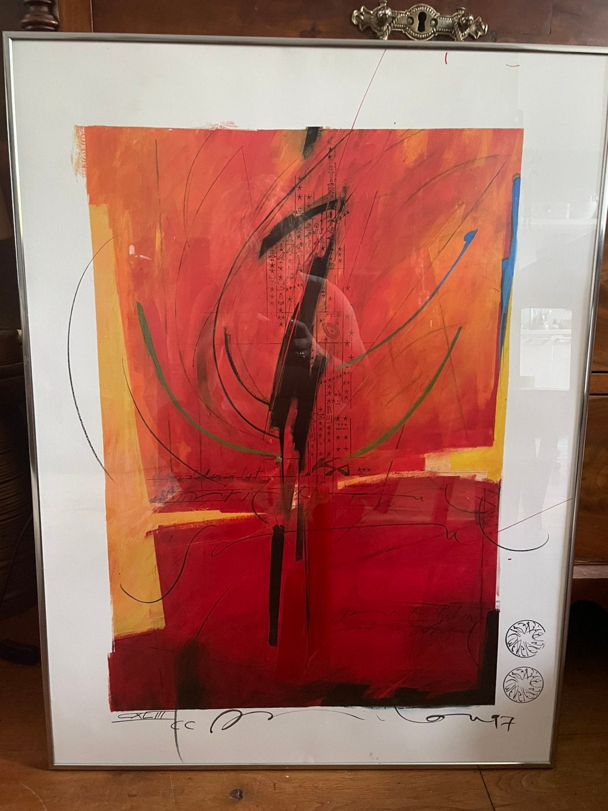 ‘Polygrafie op papier’ Milou Hermus -Spirit of the Soul ll, Gedateerd, Abstract, Ophalen of Verzenden, Print