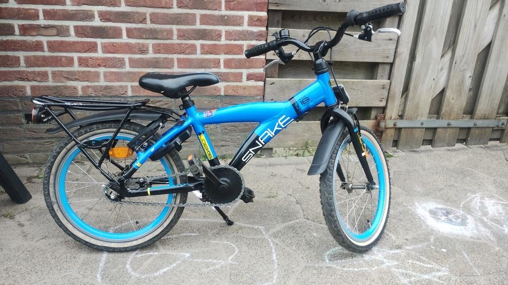 Blauwe kinderfiets Snake 18 inch, Fietsen en Brommers, Fietsen | Kinderfietsjes, Ophalen, 16 tot 20 inch