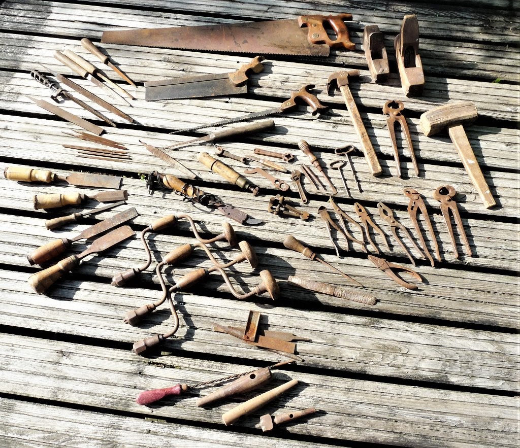 Grote partij antiek timmermansgereedschap – Complete set!, Ophalen of Verzenden