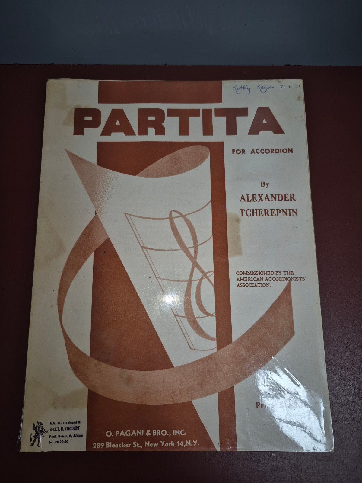 Partita voor Accordeon - Alexander Tcherepnin, Ophalen of Verzenden