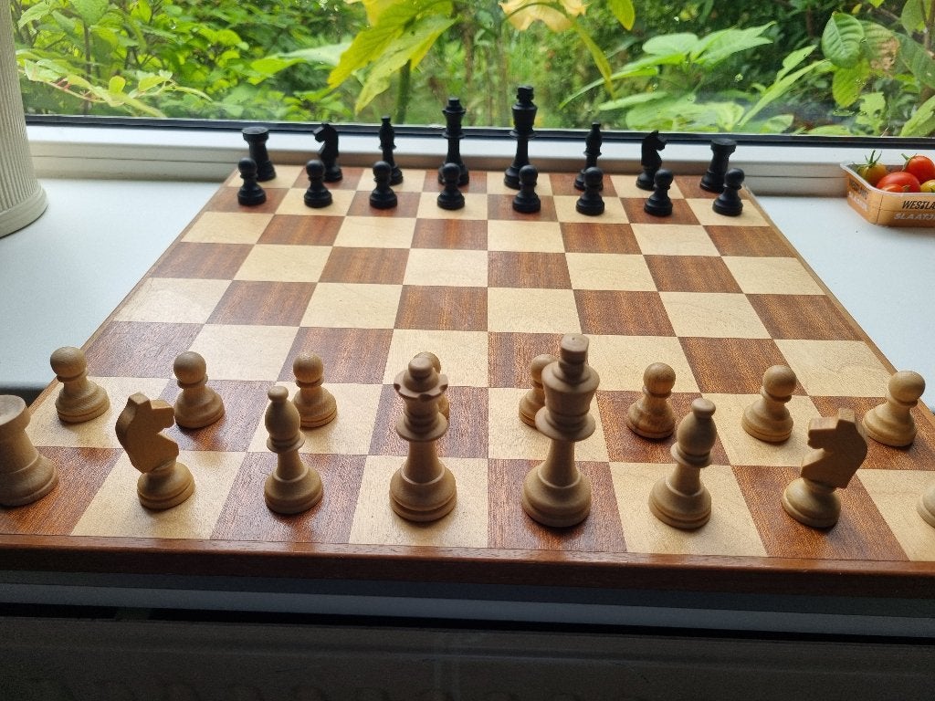 Vintage schaak- en damspel, Ophalen of Verzenden, Gebruikt